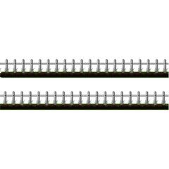 White Wooden Fence - Cartoon Vector Image