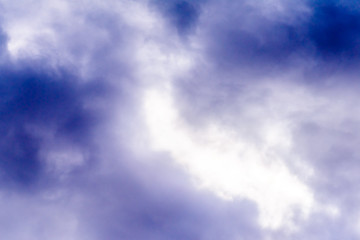 Beautiful puffy clouds isolated against blue skies