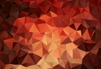 Light Red, Yellow vector polygon abstract backdrop.