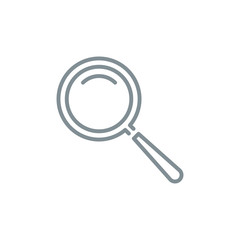 zoom scale with magnifier glass outline flat icon. Single quality outline logo search symbol for web design mobile app. Thin line design logo sign. Loupe zooming lens icon isolated on white background