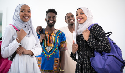 group of happy african students