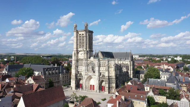 Troyes, Aerial view of Saint-Pierre-et-Saint-Paul Cathedral