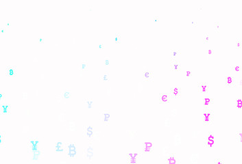 Light Pink, Blue vector background with financial symbols.