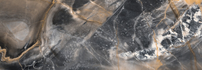 Black marble texture background with golden veins, Black marble natural pattern for background,...
