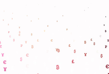 Light Red, Yellow vector pattern with symbols of currency.