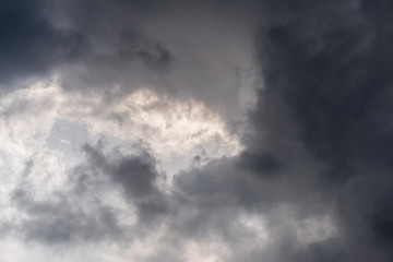 Beautiful puffy clouds isolated against blue skies