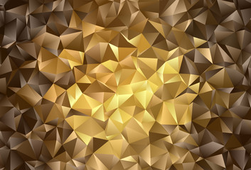 Dark Yellow vector texture with triangular style.