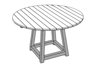 table sketch on a white background vector