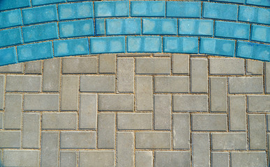 grey and blue paving tiles for background or texture