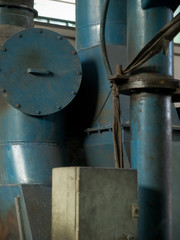 pipes machinery and turbine at a plant