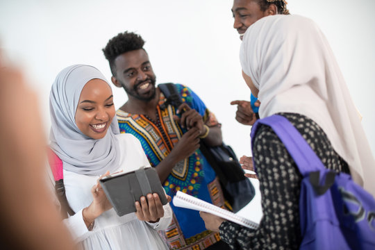 Group Of Happy African Students