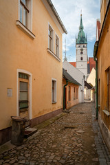 Street at the city of  
