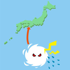 関西方面に上陸する予定の台風（熱帯低気圧）