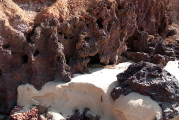 Red rocks  formation detail 3 at Long Reef Beach Sydney