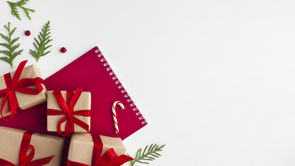 Top view christmas concept with copy space