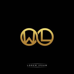 WL initial letter linked circle capital monogram logo modern template silver color version