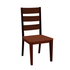 Brown Wooden Chair - Cartoon Vector Image
