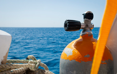 diving equipment on board the boat