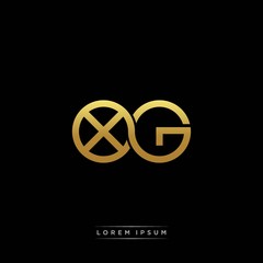 XG initial letter linked circle capital monogram logo modern template silver color version