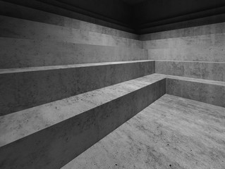Concrete staircase podium, 3d