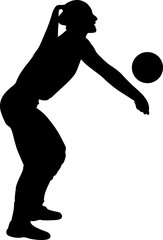 volleyball girl player. women play volleyball silhouette vector