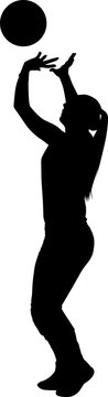 recommend clip art: volleyball girl player. women play volleyball silhouette vector