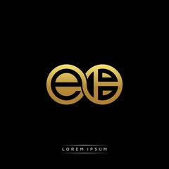 EB initial letter linked circle capital monogram logo modern template silver color version