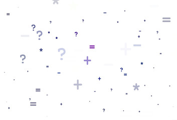 Light Pink, Blue vector background with arithmetic signs.