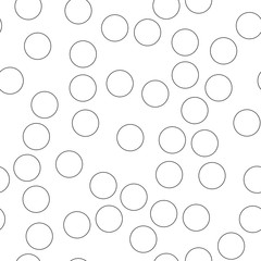 Seamless abstract pattern of black outline circles. Simple flat bubbles background. Vector wallpaper