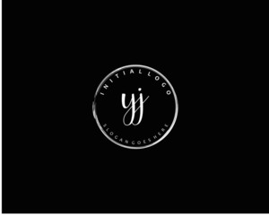 YJ Initial handwriting logo vector
