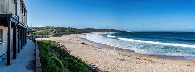 Panoramic view of Catherine Hill Bay on the Central Coast, NSW, Australia on 9 October 2019