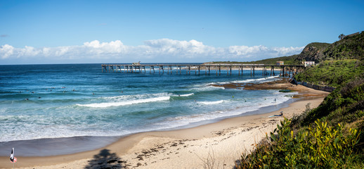 Panoramic view of Catherine Hill Bay on the Central Coast, NSW, Australia on 9 October 2019