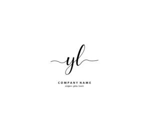 YL Initial handwriting logo vector