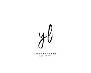 YL Initial handwriting logo vector