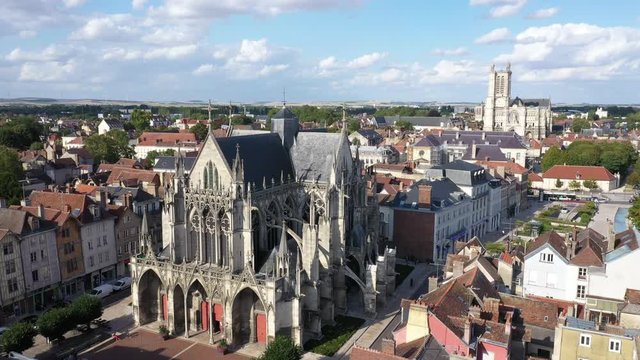 Troyes, Aerial view of Saint Urbain Basilica
