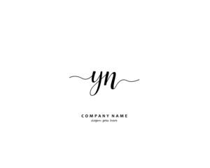 YN Initial handwriting logo vector
