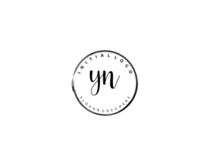 YN Initial handwriting logo vector