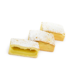 Tartlets on a white background.