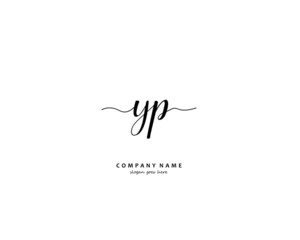 YP Initial handwriting logo vector