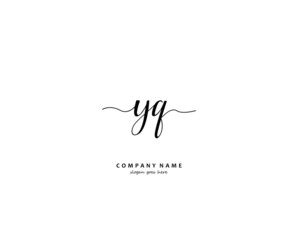 YQ Initial handwriting logo vector