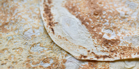 traditional wheat pita bread close-up