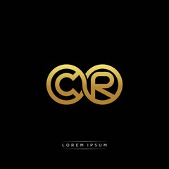 CR initial letter linked circle capital monogram logo modern template silver color version