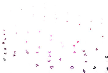 Fototapeta na wymiar Light Pink vector background with financial symbols.