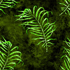 Tropical seamless pattern. Watercolor flapping pal