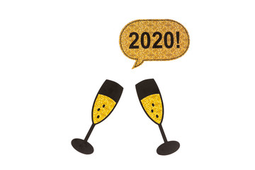 Party elements with white background. Happy new year concept.