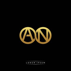AN initial letter linked circle capital monogram logo modern template silver color version