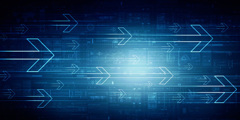 2d illustration Abstract futuristic electronic circuit technology background