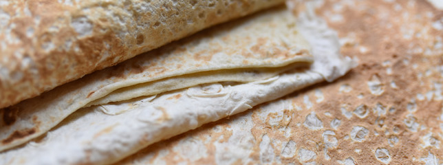 traditional wheat pita bread close-up