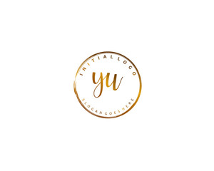 YU Initial handwriting logo vector