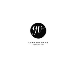 YV Initial handwriting logo vector